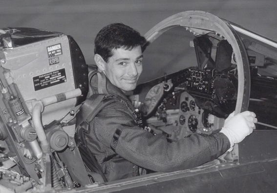 John Peters in cockpit